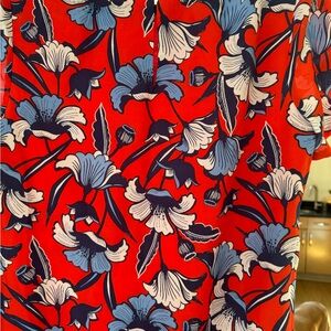 J Crew shift dress in red and blue